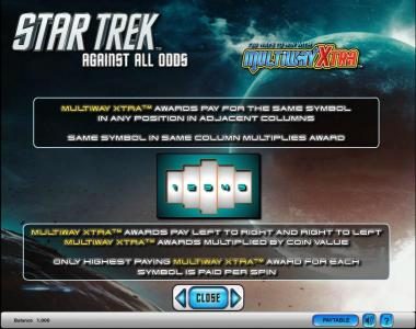 Star Trek - Against All Odds slot game 720 ways to win with Multiway Xtra