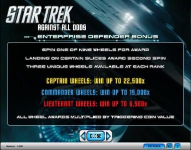 Star Trek - Against All Odds slot game enterprise defender bonus payout