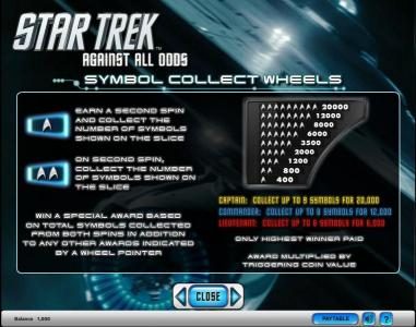 Star Trek - Against All Odds slot game symbol collect wheels