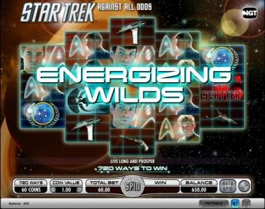 Star Trek - Against All Odds slot game energizing wilds triggered