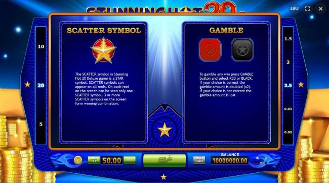 Scatter symbol and Gamble Feature Rules