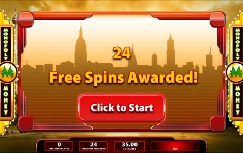 24 free spins awarded