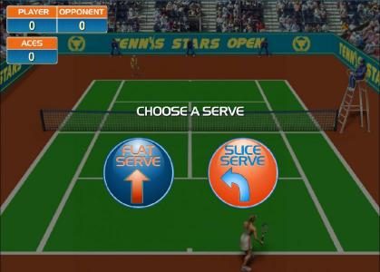 Championship Bonus feature game board - Choose a serve - Flat or Slice