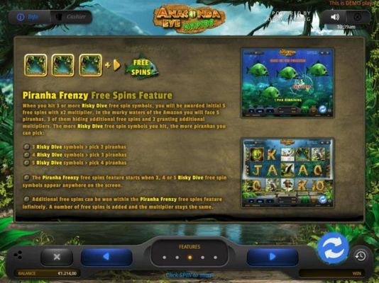 Piranha Frenzy Free Spins Feature Rules