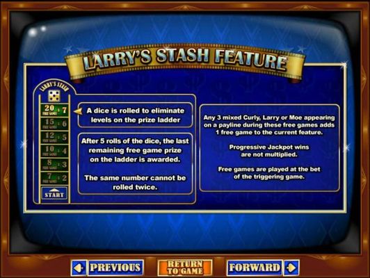 Larrys Stash Feature Game Rules