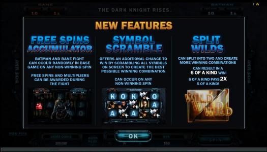 New Features - Free Spins Accumulator, Symbol Scarmble and Spilt Wilds