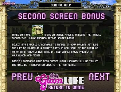 second screen bonus feature rules