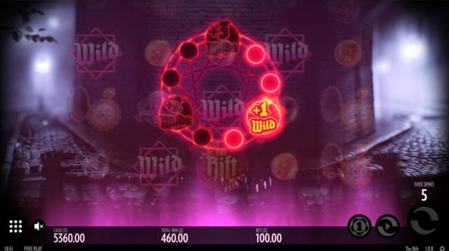 With each bonus symbol that appears on the reels during the free spins feature, you advance one step on the Rift Seal.