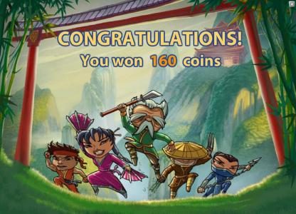 you won 160 coins during the free spins bonus feature