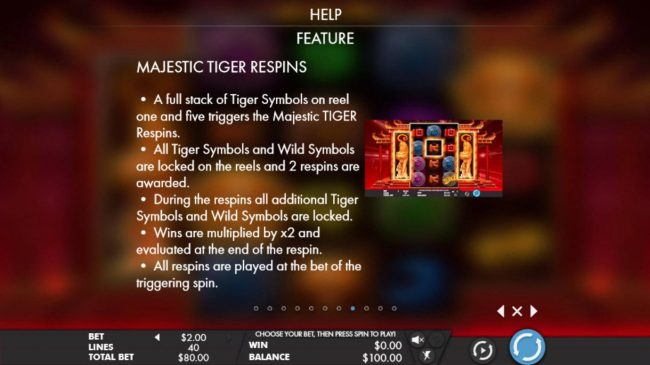 Majestic Tiger Respins Rules