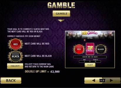 gamble feature is available with every winning jackpot