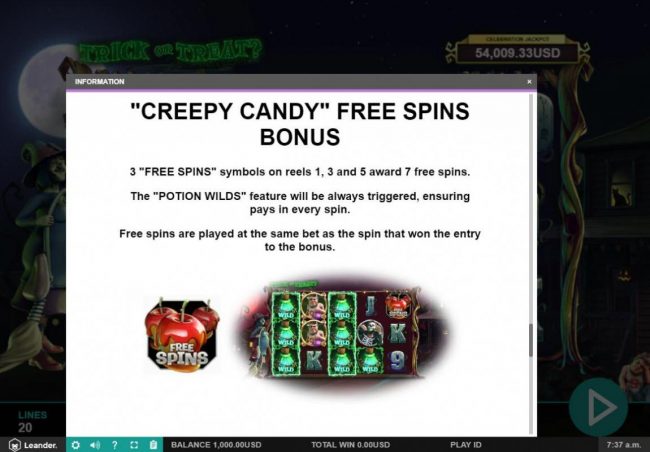 Creepy Candy Free Spins Bonus Rules