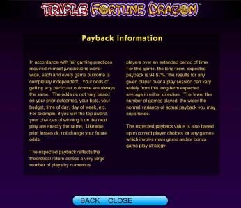 payback information