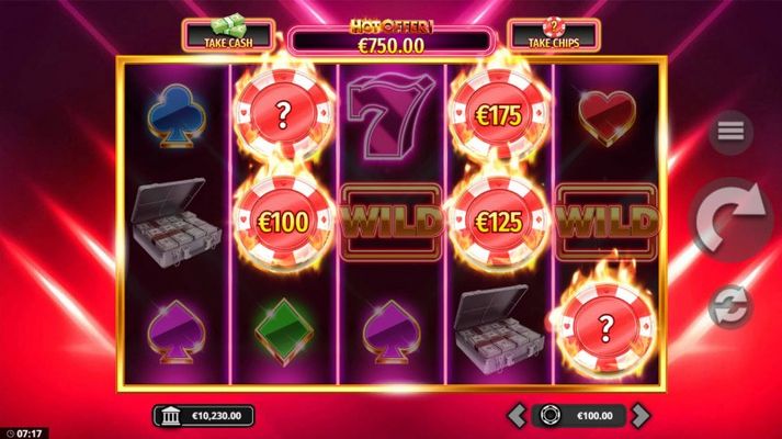 Landing five or more chips triggers Hot Offer feature