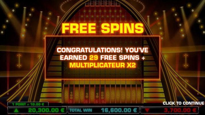 29 Free Spins Awarded