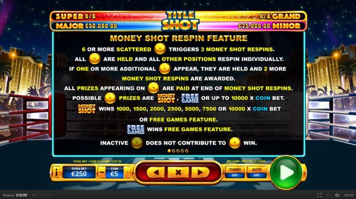 Money Shot Respin Feature