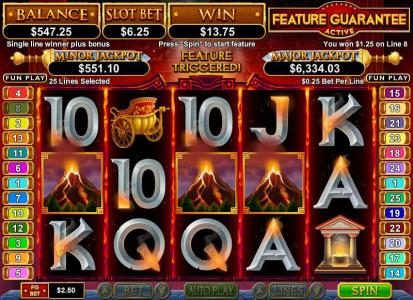 multiple winning paylines triggers an $1078 big win during free games feature