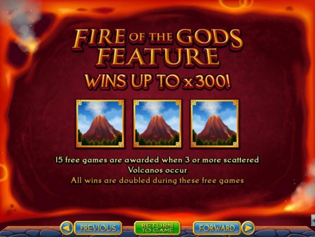 Fire of the Gods Feature - Win up to 300x!