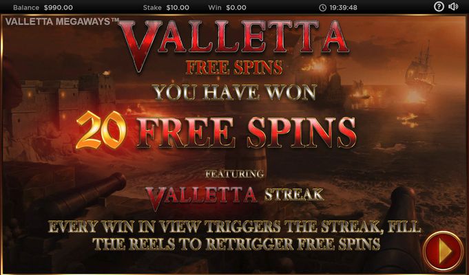20 Free Spins Awarded