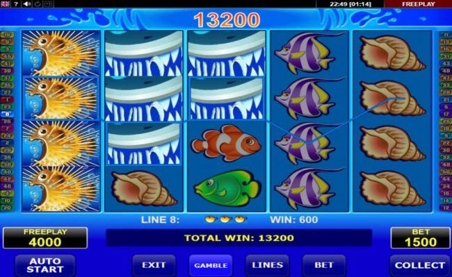 Multiple winning paylines triggers a 13200 coin big win