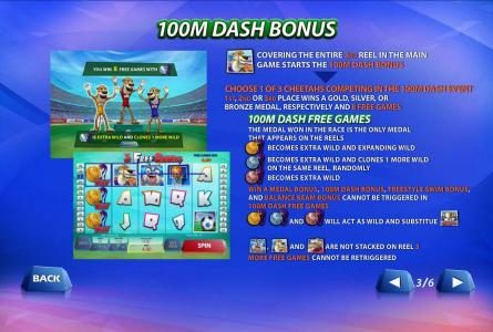 100m dash bonus feature rules