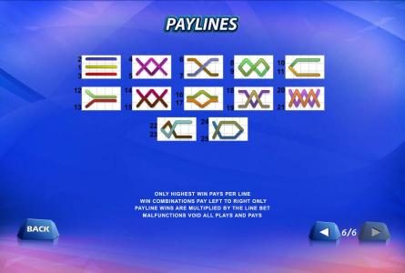 25 payline layout configurations