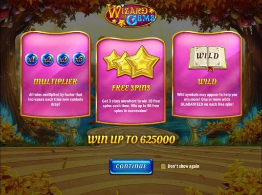 game features include x1 to x5 multipliers, up to 50 free spins and guaranteed wilds on each free spin!