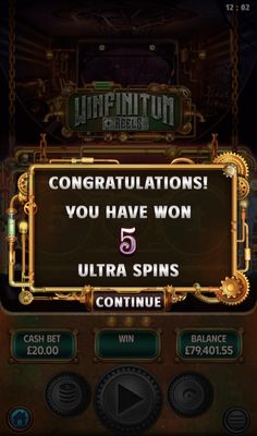 5 Free Spins Awarded