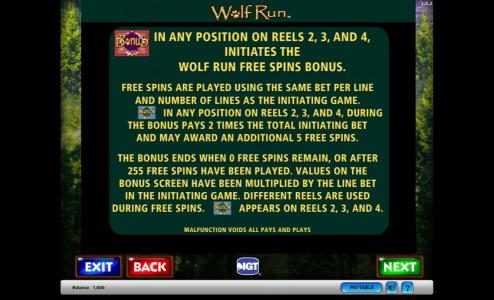Wolf Run Free Spins Bonus