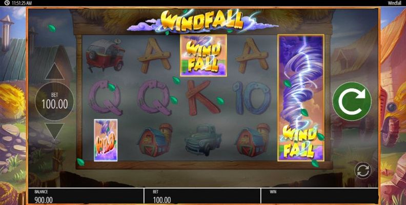 Windfall wild feature triggered