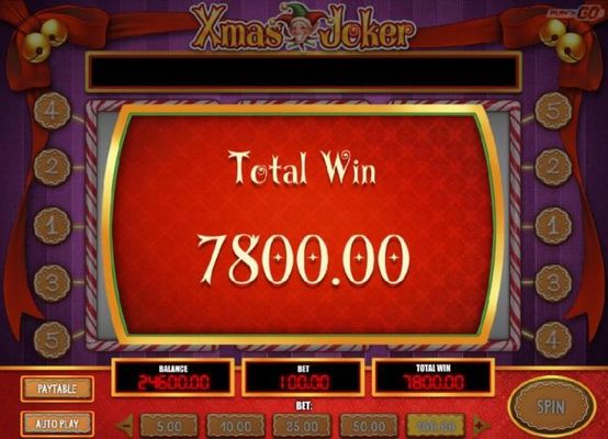 The free spins feature pays out a total of 7,800.00 for a mega win!