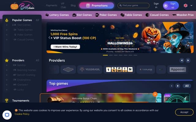 Betchain Homepage Image