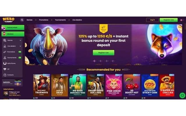 Bizzo Casinohome screen