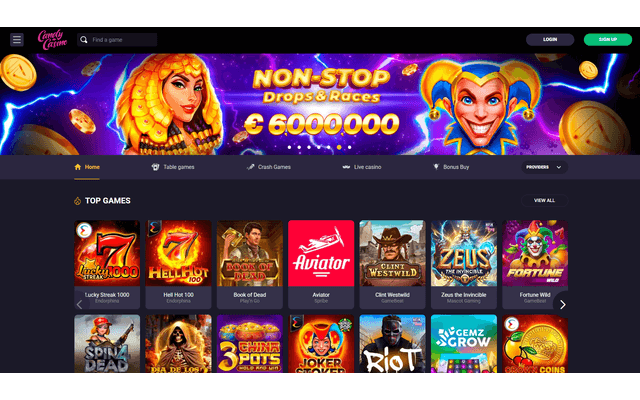 candy casinohome screen