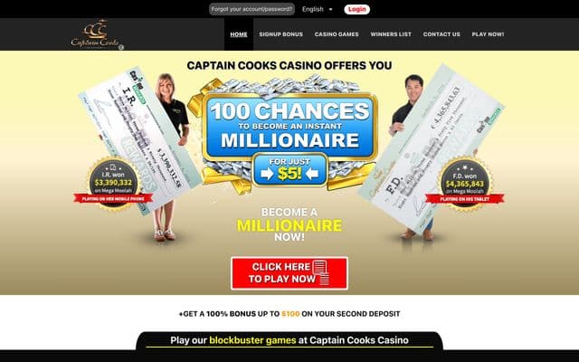 Captain Cooks Homepage Image