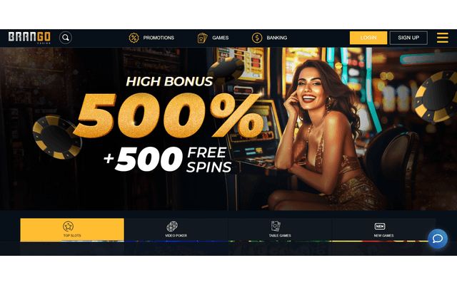 Casino Brango Homepage Image