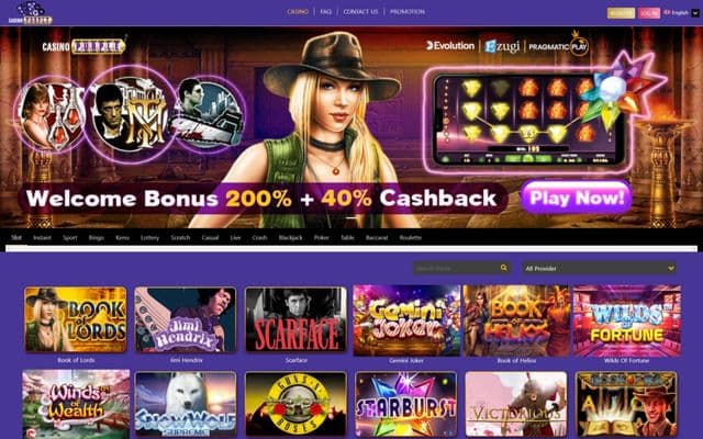 Casino Purple Homepage Image
