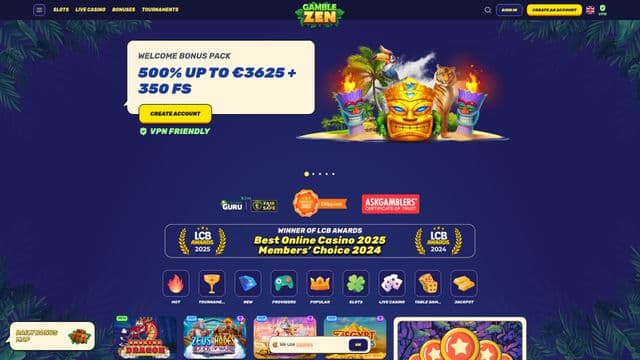 Gamblezenhome screen