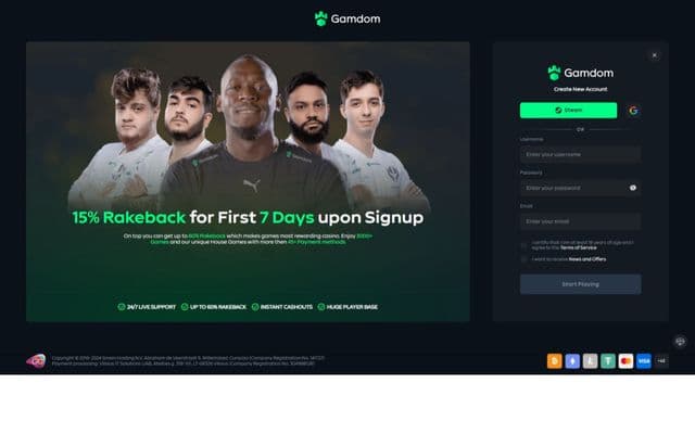 Gamdomhome screen