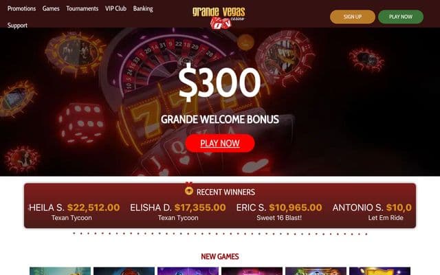 Grande Vegas Homepage Image
