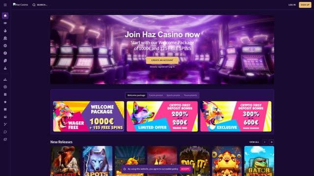 Haz casinohome screen