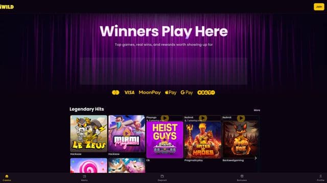 iWild Casino  Homepage Image