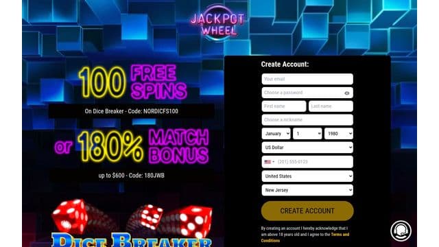 Jackpot Wheel Home Screen