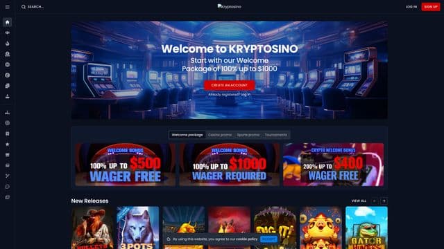 Kryptosino casinohome screen