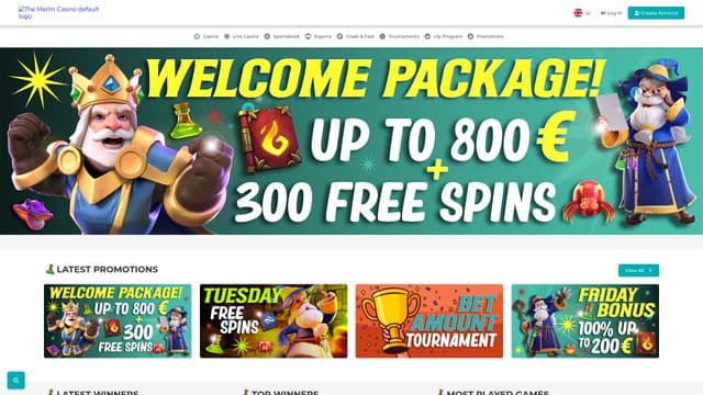 Merlin casino Homepage Image