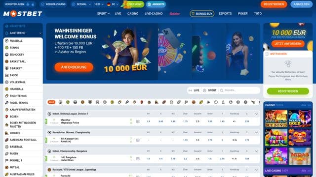 Mostbet Homepage Image