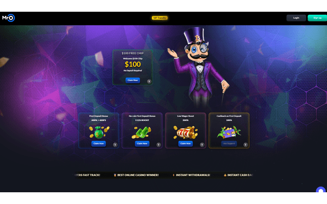 Mr.O Casino Homepage Image