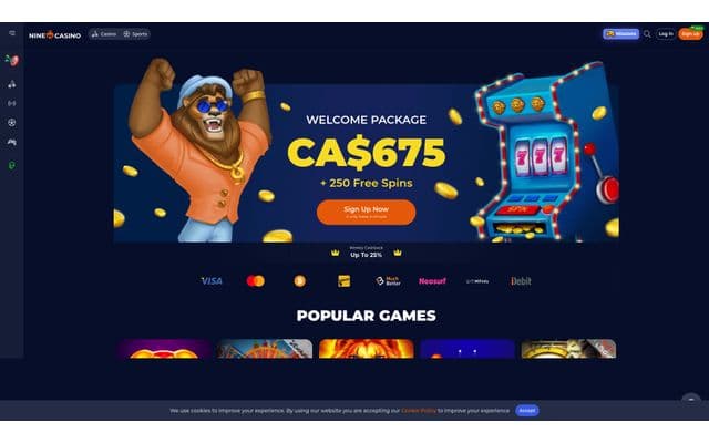 Ninecasino Homepage Image