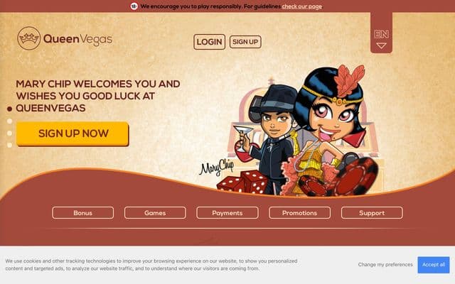 Queen Vegas Homepage Image