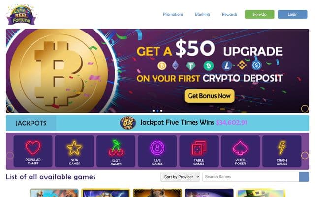 Reel Fortunehome screen